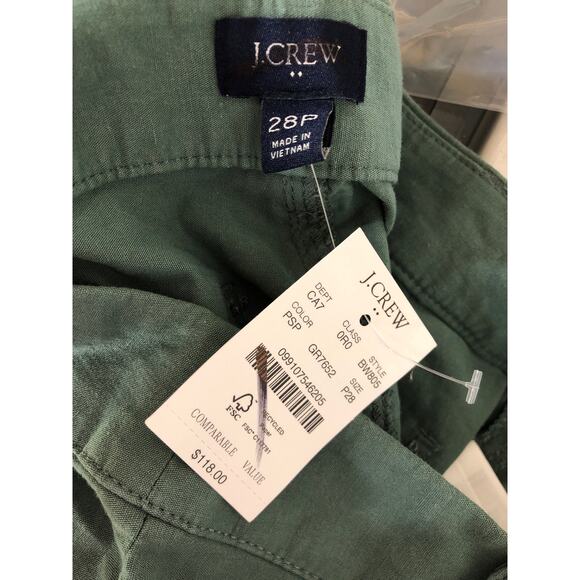 J. Crew Lizzie Pants High Rise Patch Pocket Wide Leg  Pale Spinach NWT 28P - Picture 6 of 9
